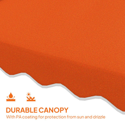 2.5m Cantilever Parasol with Easy Lever, Square Double Top Garden Parasol Umbrella with Ruffles and Cross Base, Overhanging Outdoor Sun Shades, Orange