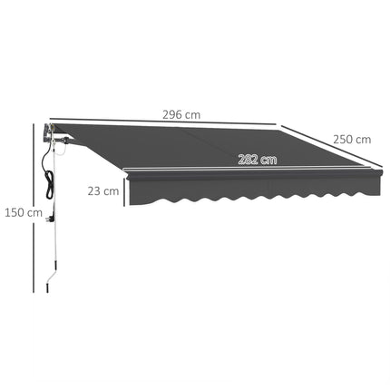 3 x 2.5m Electric Awning with Remote Controller, Aluminium Frame DIY Retractable