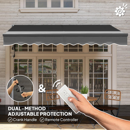 3 x 2.5m Electric Awning with Remote Controller, Aluminium Frame DIY Retractable