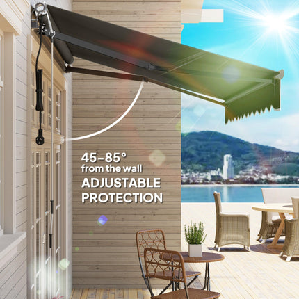 3 x 2.5m Electric Awning with Remote Controller, Aluminium Frame DIY Retractable