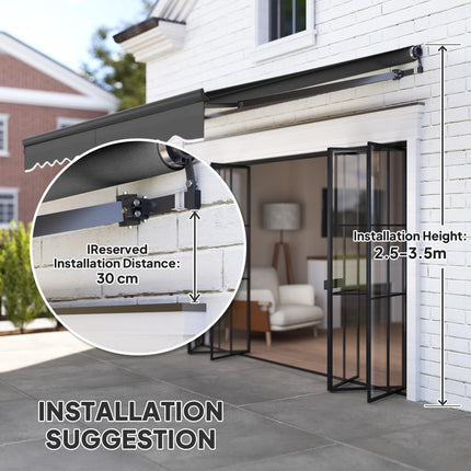 3 x 2.5m Electric Awning with Remote Controller, Aluminium Frame DIY Retractable