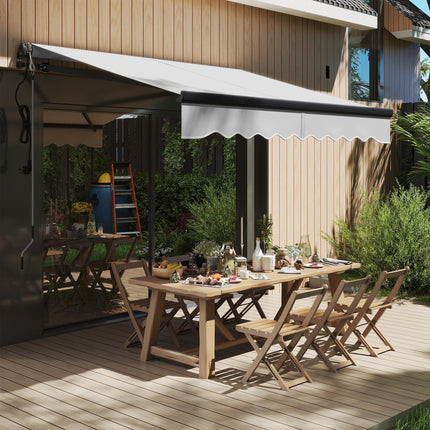 2.5 Metre Electric Retractable Awning Set with Remote Control - Light Grey UV30+