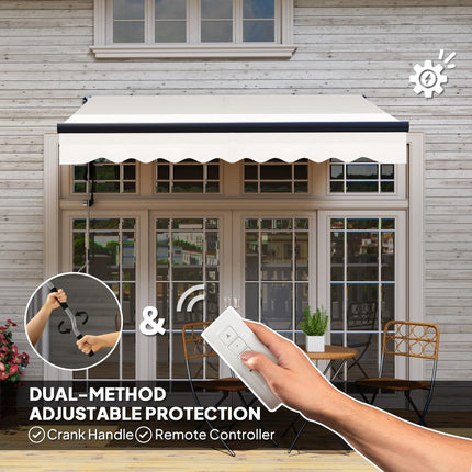 2.5 x 2m Electric Retractable Awning with Aluminium Frame - Beige