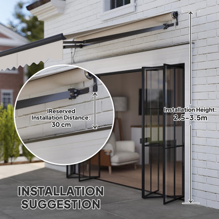 2.5 x 2m Electric Retractable Awning with Aluminium Frame - Beige