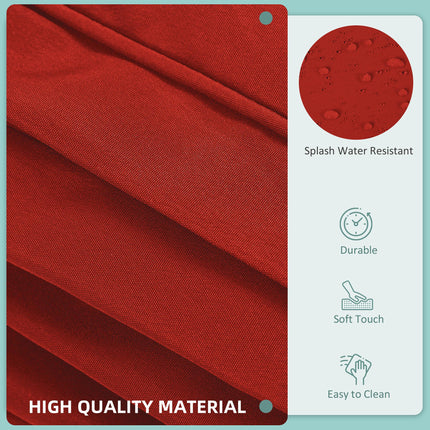 Set of 14 Durable Polyester Outdoor Cushion Covers with Zips - Red