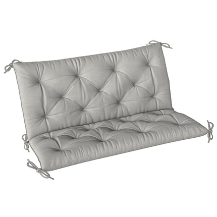2 Seater Bench Pad, Garden Chair Cushion with Back and Ties for Indoor and Outdo