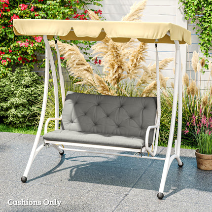 2 Seater Bench Pad, Garden Chair Cushion with Back and Ties for Indoor and Outdo