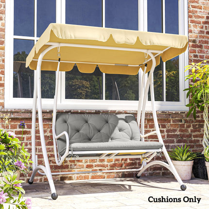 2 Seater Bench Pad, Garden Chair Cushion with Back and Ties for Indoor and Outdo