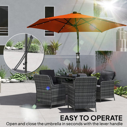 3(m) Solar LED Cantilever Parasol - Orange