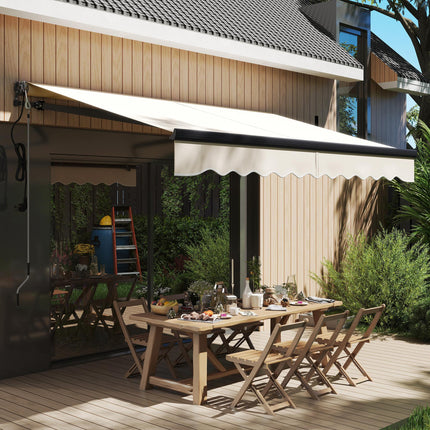 2.5 x 3m Electric & Manual Patio Awning with UV Protection - Beige