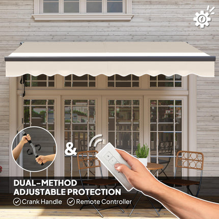 2.5 x 3m Electric & Manual Patio Awning with UV Protection - Beige