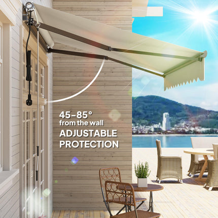 2.5 x 3m Electric & Manual Patio Awning with UV Protection - Beige