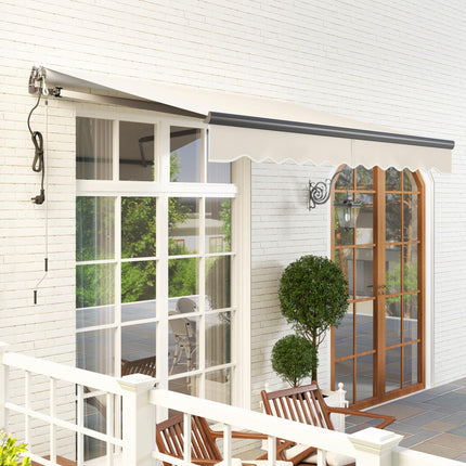 2.5 x 3m Electric & Manual Patio Awning with UV Protection - Beige