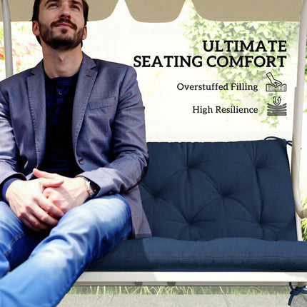 2 Seater Bench Pad, Garden Chair Cushion with Back and Ties for Indoor and Outdo