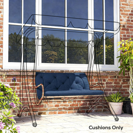 2 Seater Bench Pad, Garden Chair Cushion with Back and Ties for Indoor and Outdo