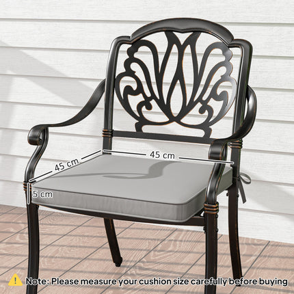 Set of Two 45 x 45cm Garden Seat Cushions - Light Grey
