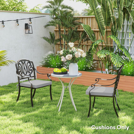 Set of Two 45 x 45cm Garden Seat Cushions - Light Grey