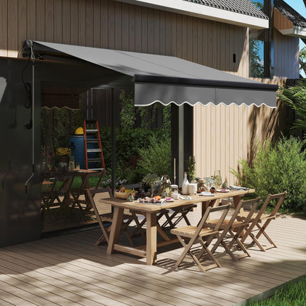 2.5 x 2m Electric Retractable Awning with UV30+ Canopy - Dark Grey