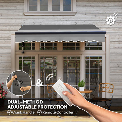 2.5 x 2m Electric Retractable Awning with UV30+ Canopy - Dark Grey