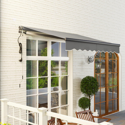 2.5 x 2m Electric Retractable Awning with UV30+ Canopy - Dark Grey