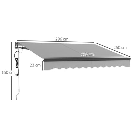 3 x 2.5m Electric Awning with Remote Controller, Aluminium Frame DIY Retractable