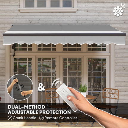 3 x 2.5m Electric Awning with Remote Controller, Aluminium Frame DIY Retractable