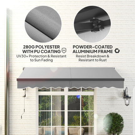 3 x 2.5m Electric Awning with Remote Controller, Aluminium Frame DIY Retractable