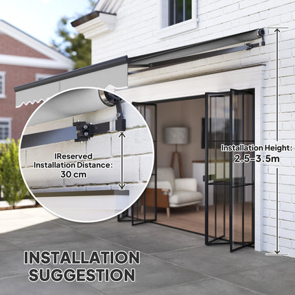 3 x 2.5m Electric Awning with Remote Controller, Aluminium Frame DIY Retractable