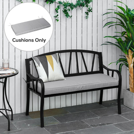 2 Seater Outdoor Garden Bench Cushion Waterproof Polyester 120x50cm - Light Grey