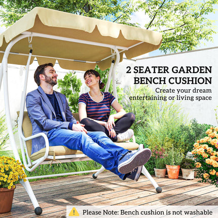 Two-Seater Bench Cushion with Tie Fastenings - Khaki