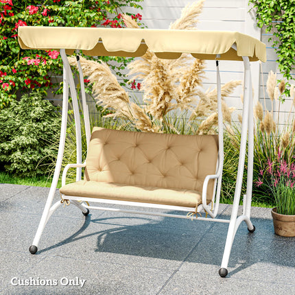 Two-Seater Bench Cushion with Tie Fastenings - Khaki