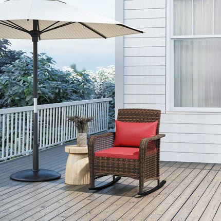Rattan Rocking Chair - Red
