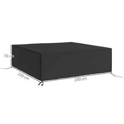 Large Waterproof Patio Furniture Set Cover 600D Oxford 230x230cm - Black