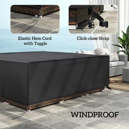 Large Waterproof Patio Furniture Set Cover 600D Oxford 230x230cm - Black