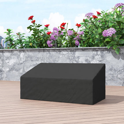 600D Oxford Cloth 3 Seater Sofa Furniture Cover Waterproof for Garden Patio - Black