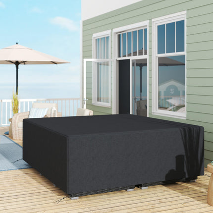 600D Oxford Waterproof Garden Sofa Cover Set 225x210x70cm - Black