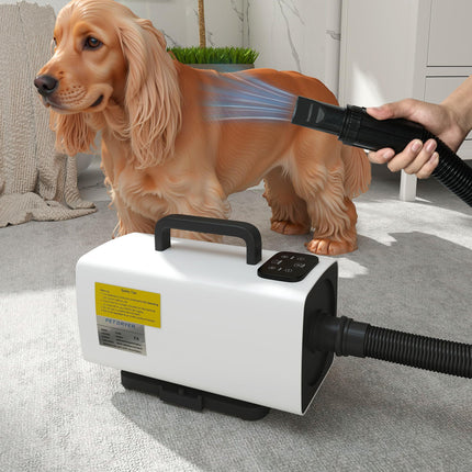 2200W Dog Hair Dryer with Auto Adjustable Temperature & Airflow, 3 Nozzles, Digi
