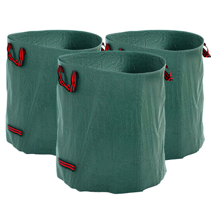 Set of 3 Heavy Duty 272L Foldable Garden Waste Bags - Green
