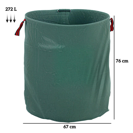 Set of 3 Heavy Duty 272L Foldable Garden Waste Bags - Green