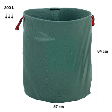 Set of 3 Heavy Duty 300L Garden Waste Bags with Handles - Green