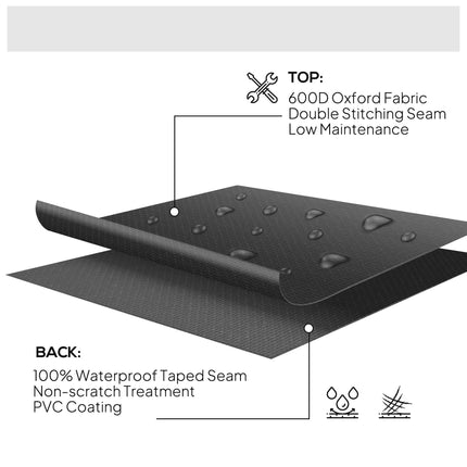 Large Waterproof Outdoor Furniture Cover 600D Oxford - Black