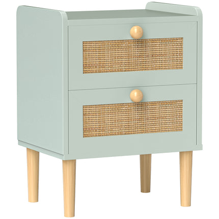Bedroom Chest of Drawers, Boho Rattan Dresser with 2 Drawers, Storage Cabinet Fo
