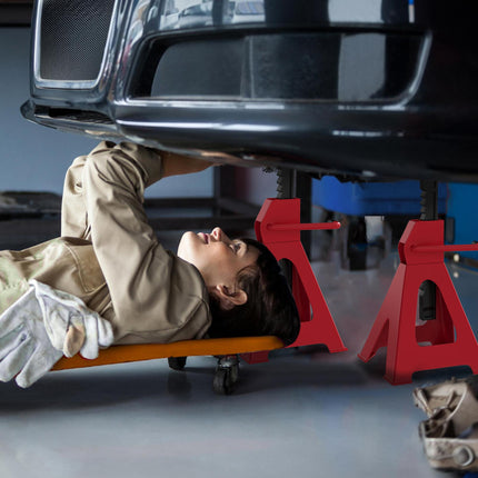 2 Ton Adjustable Axle Jack Stands 28-42.5 cm Height, Pack of 2 - Red