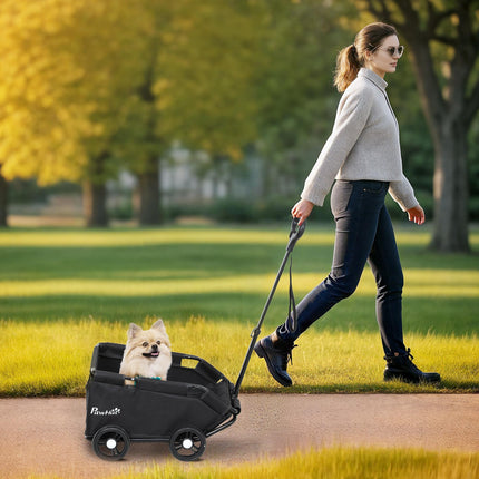 Pet Wagon Cart, Dog Stroller for Small Dogs and Cats with 4 Wheels, Safety Strap