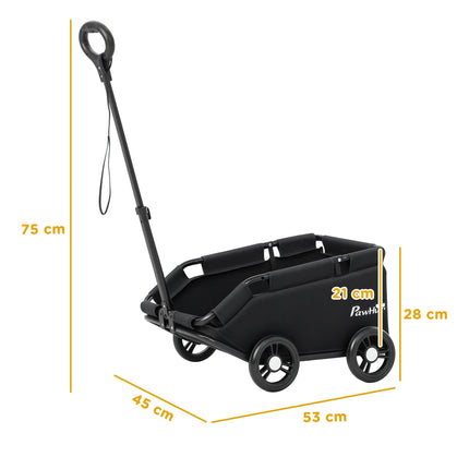 Pet Wagon Cart, Dog Stroller for Small Dogs and Cats with 4 Wheels, Safety Strap