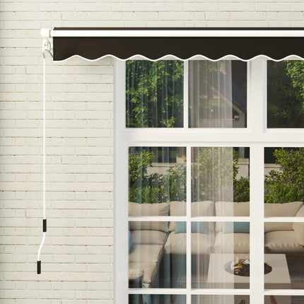 3 Metre Manual Retractable Garden Awning with Aluminium Frame - Black