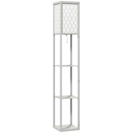 HOMCOM Three-Shelf Standing Lamp - Grey/White