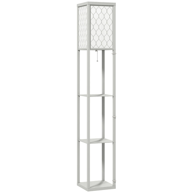 HOMCOM Three-Shelf Standing Lamp - Grey/White