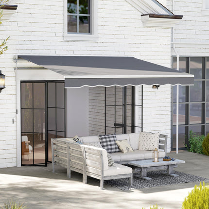 2.5 Metre Manual Retractable Awning Set with Aluminium Frame - Dark Grey