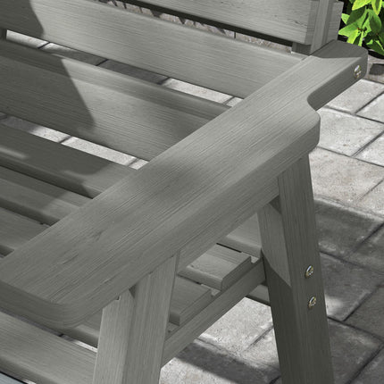 Convertible Fir Wood 2 to 3 Seater Outdoor Garden Bench - Grey